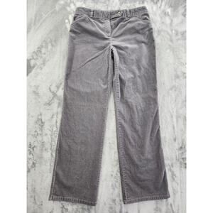 Charter Club Allison Fit Full Length Corduroy Pants Size 8P Gray Straight Leg